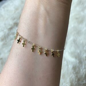 Argento Vivo The Cross Fringe Bracelet In gold tone NWT